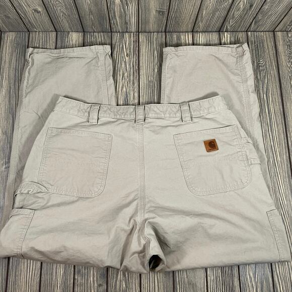 Carhartt B151 Tan Carpenter Pants Loose Original Fit 42x30 Workwear Farm Outdoor - Picture 1 of 7